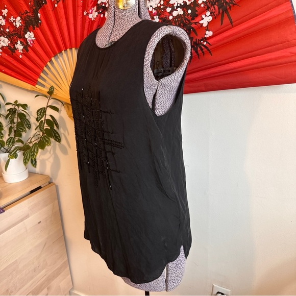 L’Agence 100% Silk Beaded Tank Top - Picture 3 of 6